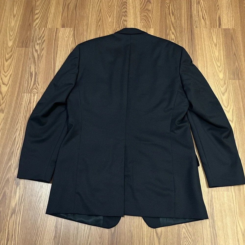Joseph & Feiss Gold Button Blazer 2-Button 42L 100% Wool Navy Men's Suit Jacket